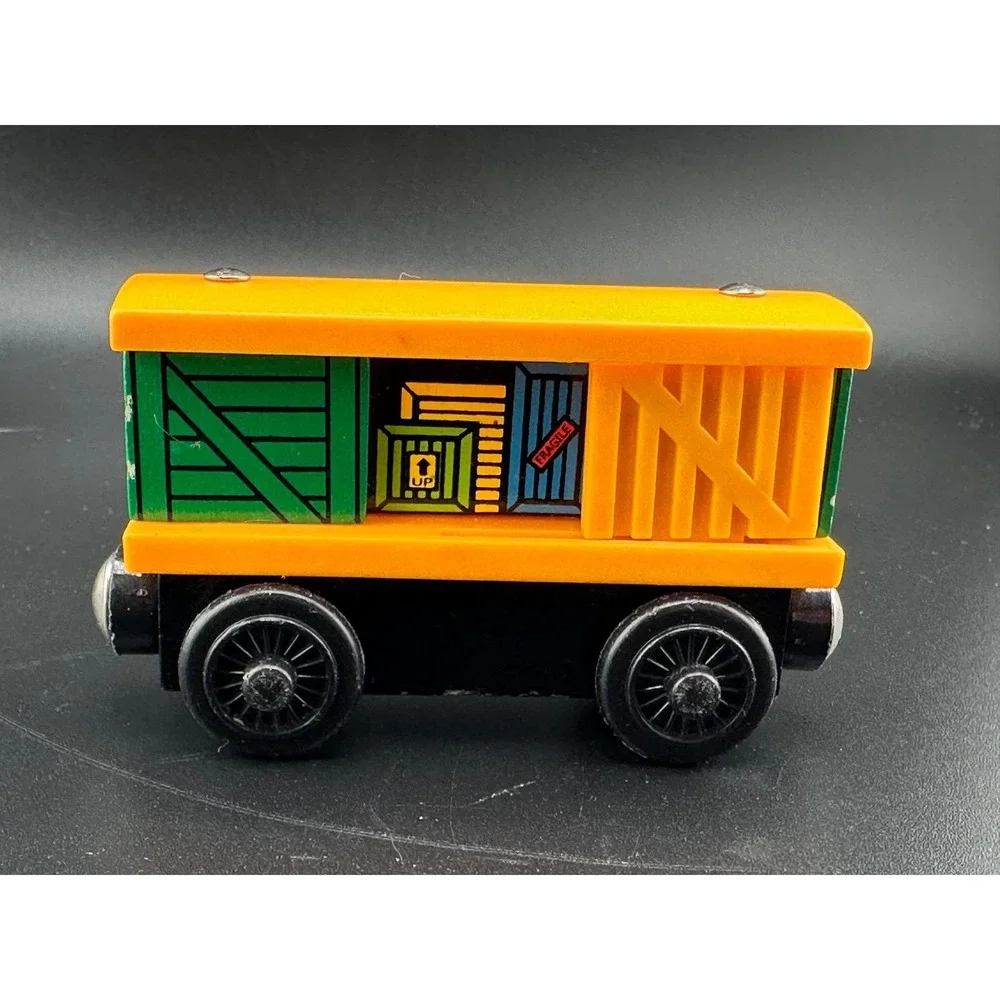 Thomas Box Car Wooden Railway‎ Vtg 2003 Gullane Cargo Sliding Doors Green